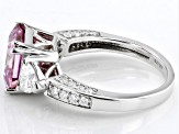 Pink and Colorless Moissanite Platineve Ring 5.10ctw DEW