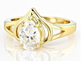 Moissanite 14k Yellow Gold Over Silver Solitaire Ring 1.50ct DEW.