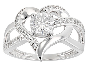 Picture of Moissanite Platineve Heart Ring 1.12ctw DEW.