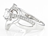 Moissanite Platineve Heart Ring 1.12ctw DEW.