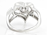 Moissanite Platineve Heart Ring 1.12ctw DEW.