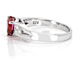 Red And Colorless Moissanite Platineve Heart Ring 1.32ctw DEW.