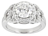 Moissanite Inferno Cut Platineve Ring 2.83ctw DEW.