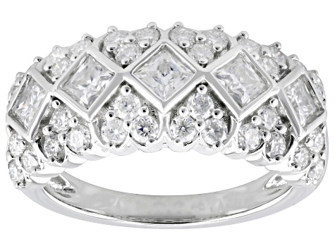 Moissanite Platineve Band Ring 1.88ctw DEW.