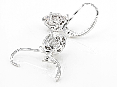 Moissanite Platineve Solitaire Earring 3.80ctw DEW