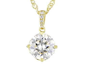 Picture of Moissanite 14k Yellow Gold Over Silver Pendant 2.74ctw DEW