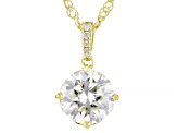 Moissanite 14k Yellow Gold Over Silver Pendant 2.74ctw DEW