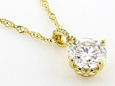 Moissanite 14k Yellow Gold Over Silver Pendant 2.74ctw DEW