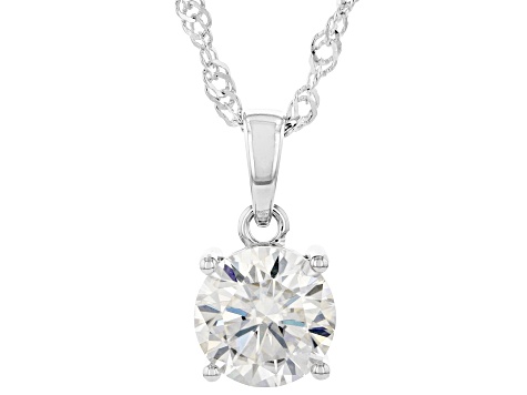 Moissanite Platineve And 14k Yellow Gold Over Silver Pendant 1.90ct DEW