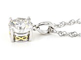 Moissanite Platineve And 14k Yellow Gold Over Silver Pendant 1.90ct DEW