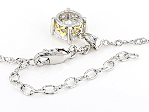 Moissanite Platineve And 14k Yellow Gold Over Silver Pendant 1.90ct DEW