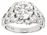 Moissanite Platineve Ring 3.96ctw DEW