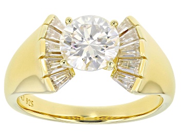 Picture of Moissanite 14k Yellow Gold Over Silver Ring 1.70ctw DEW