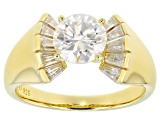 Moissanite 14k Yellow Gold Over Silver Ring 1.70ctw DEW