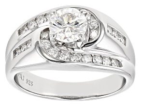 Moissanite Platineve Bypass Ring 1.28ctw DEW