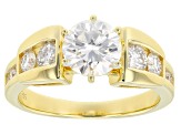 Moissanite 14k Yellow Gold Over Silver Ring 1.84ctw DEW