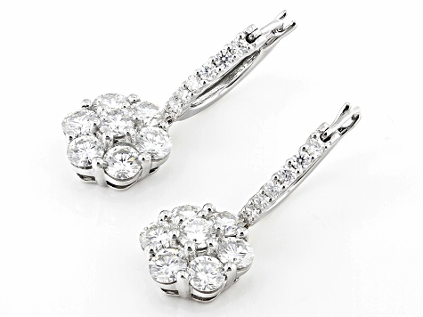 Moissanite Platineve Earrings Hope 3.64ctw DEW