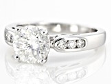 Moissanite Inferno Cut Platineve Engagement Ring 2.35ctw DEW.