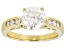 Moissanite Inferno Cut 14k Yellow Gold Over Silver Engagement Ring 2.35ctw DEW.