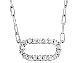 Picture of Moissanite Platineve Paperclip Necklace .54ctw DEW.
