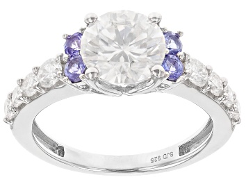 Picture of Moissanite And Tanzanite Platineve Ring 2.42ctw DEW.