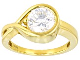 Moissanite 14k Yellow Gold Over Silver Solitaire Ring 1.90ct DEW