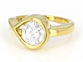 Moissanite 14k Yellow Gold Over Silver Solitaire Ring 1.90ct DEW