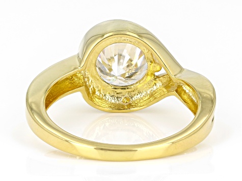 Moissanite 14k Yellow Gold Over Silver Solitaire Ring 1.90ct DEW