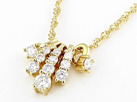 Moissanite 14k Yellow Gold Over Silver Pendant .61ctw DEW