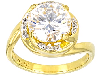 Picture of Moissanite 14k Yellow Gold Over Silver Ring 3.72ctw DEW.