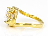 Moissanite 14k Yellow Gold Over Silver Ring 3.72ctw DEW.