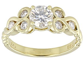 Moissanite 14k Yellow Gold Over Silver Ring 1.16ctw DEW.