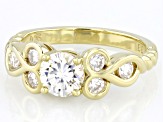 Moissanite 14k Yellow Gold Over Silver Ring 1.16ctw DEW.