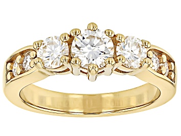 Picture of Moissanite 14k Yellow Gold Over Silver Ring 1.20ctw DEW.