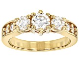 Moissanite 14k Yellow Gold Over Silver Ring 1.20ctw DEW.