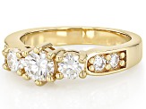 Moissanite 14k Yellow Gold Over Silver Ring 1.20ctw DEW.