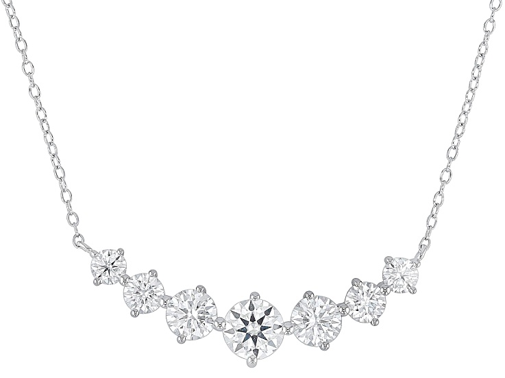 Moissanite Platineve Graduated Necklace 2.58ctw DEW