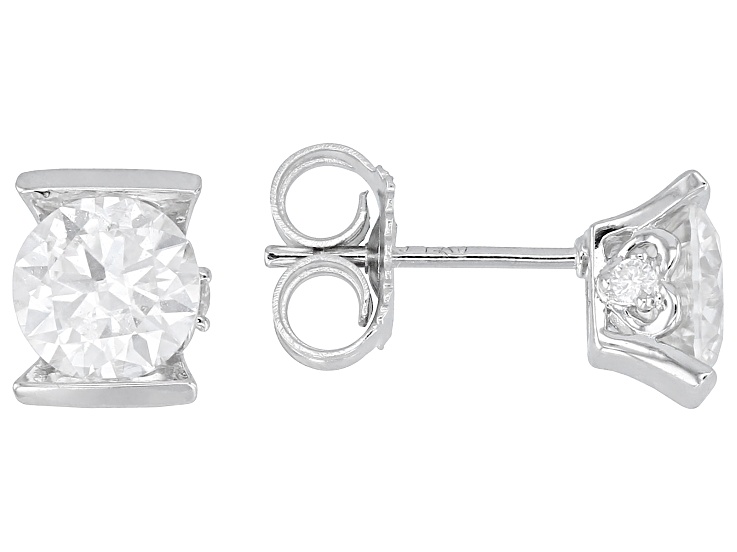 Moissanite Platineve Stud earrings 1.88ctw DEW