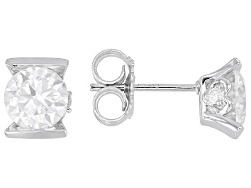 Moissanite 14k Yellow Gold Over Silver Hoop Earrings 1.32ctw DEW.