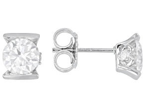 Moissanite Platineve Stud earrings 1.88ctw DEW
