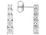 Moissanite Platineve Graduated earrings 1.76ctw DEW