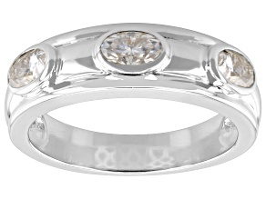 Moissanite Platineve Band Ring .78ctw DEW.