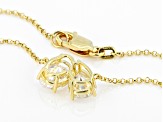 Moissanite 14k Yellow Gold Over Silver Two Stone Necklace 2.60ctw DEW.