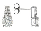 Moissanite Platineve Earrings 2.64ctw DEW.