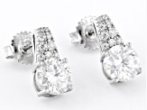 Moissanite Platineve Earrings 2.64ctw DEW.