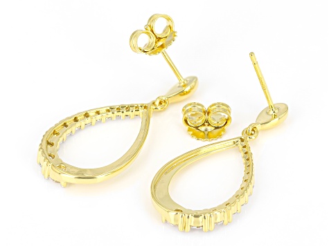 Moissanite 14k Yellow Gold Over Sterling Silver Earrings .92ctw DEW.