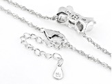 Moissanite Platineve Bow Necklace .60ct DEW