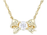 Moissanite 14k Yellow Gold Over Silver Bow Necklace .60ct DEW