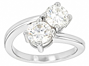 Moissanite Platineve Bypass Ring 2.00ctw DEW.