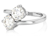 Moissanite Platineve Bypass Ring 2.00ctw DEW.